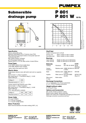 Pompes broyeurs Pumpex P 801 N 32