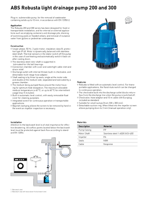 Pompes broyeurs ABS-Pumpen Robusta 200 TS