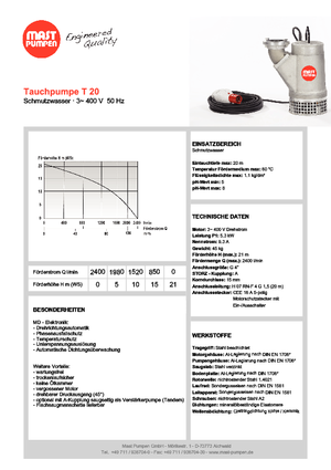 Pompes broyeurs Mast-Pumpen T 20