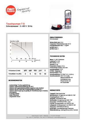 Pompes broyeurs Mast-Pumpen T 8