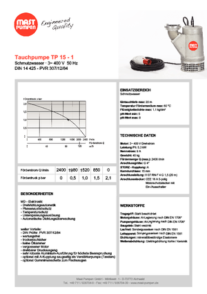 Pompes broyeurs Mast-Pumpen TP 15-1