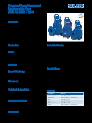 Pompes pour eaux usées Sulzer AS 0840 S 26-2 D/TKS