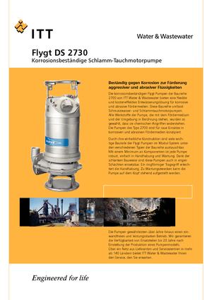 Pompes pour eaux usées Flygt-Pumpen DS 2730 LR 441