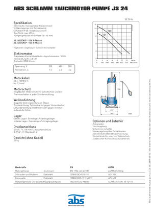 Pompes pour eaux usées ABS-Pumpen JS 24 D