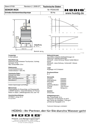 Pompes pour eaux usées Grindex Senior Inox