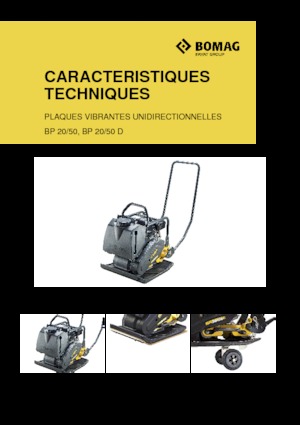 Plaques vibrantes unidirectionnelles Bomag BP 20/50 D