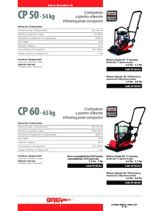 Plaques vibrantes unidirectionnelles Breaker CP 60-03