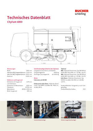 Camions à double balayeur Bucher-Schörling Cityfant 6000