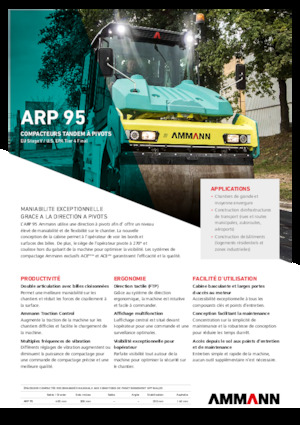 Rouleaux vibrants tandem Ammann ARP 95