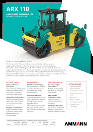 Rouleaux vibrants tandem Ammann ARX 110 St V