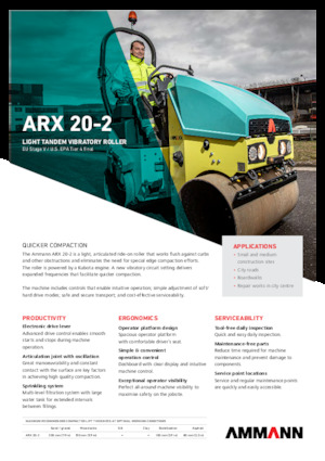 Rouleaux vibrants tandem Ammann ARX 20-2