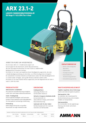 Rouleaux vibrants tandem Ammann ARX 23.1-2