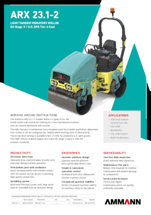 Rouleaux vibrants tandem Ammann ARX 23.1-2