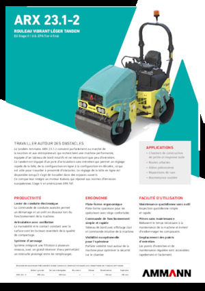 Rouleaux vibrants tandem Ammann ARX 23.1-2
