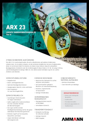 Rouleaux vibrants tandem Ammann ARX 23