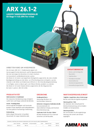 Rouleaux vibrants tandem Ammann ARX 26.1-2