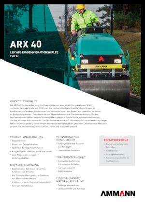 Rouleaux vibrants tandem Ammann ARX 40