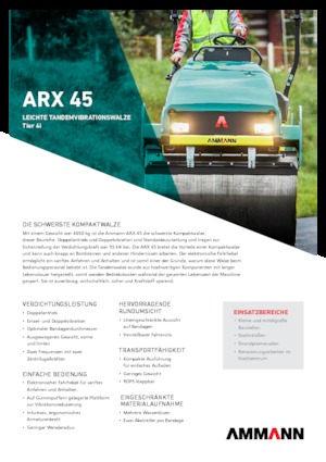 Rouleaux vibrants tandem Ammann ARX 45