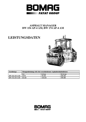 Rouleaux vibrants tandem Bomag BW 174 AP AM