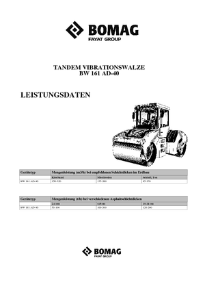 Rouleaux vibrants tandem Bomag BW 161 AD-40