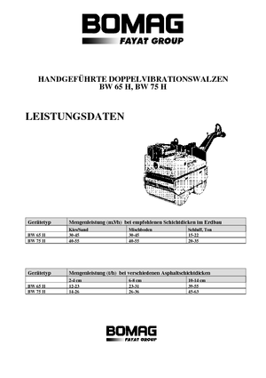 Rouleaux vibrants tandem Bomag BW 65 H E-Start