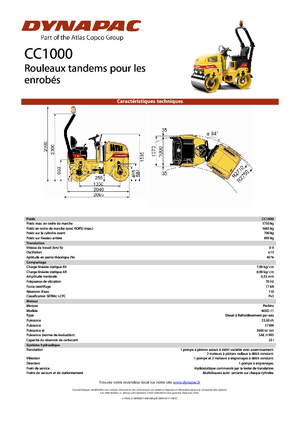 Rouleaux vibrants tandem Dynapac CC 1000