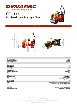 Rouleaux vibrants tandem Dynapac CC 1000