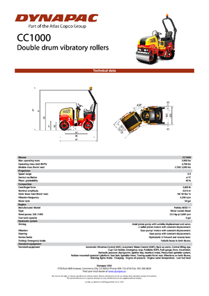Rouleaux vibrants tandem Dynapac CC 1000