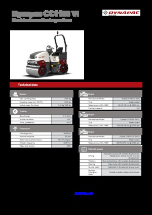 Rouleaux vibrants tandem Dynapac CC 1100 VI