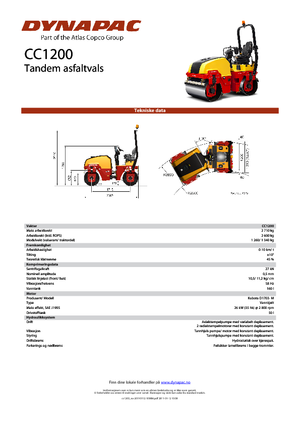 Rouleaux vibrants tandem Dynapac CC 1200