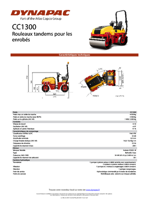 Rouleaux vibrants tandem Dynapac CC 1300