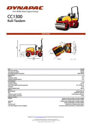 Rouleaux vibrants tandem Dynapac CC 1300