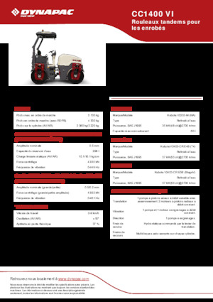 Rouleaux vibrants tandem Dynapac CC 1400 VI