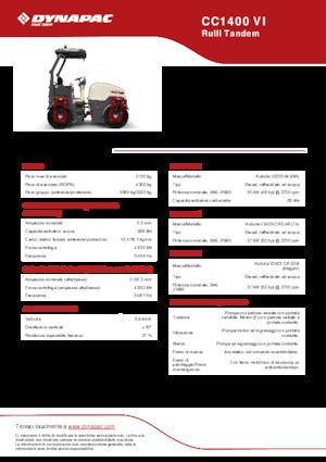 Rouleaux vibrants tandem Dynapac CC 1400 VI