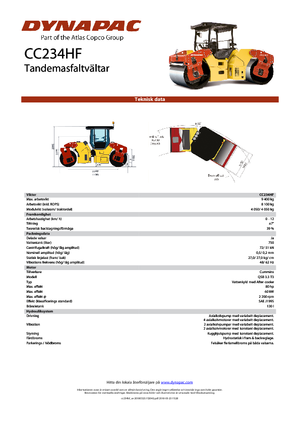 Rouleaux vibrants tandem Dynapac CC 234 HF