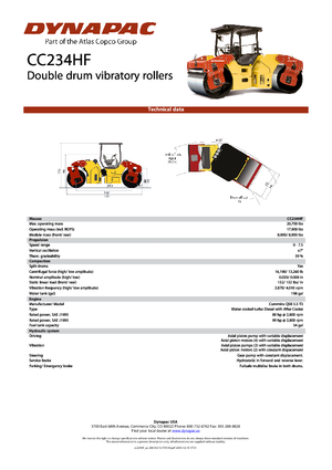 Rouleaux vibrants tandem Dynapac CC 234 HF