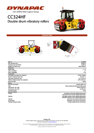 Rouleaux vibrants tandem Dynapac CC 324 HF