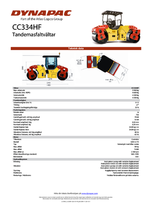 Rouleaux vibrants tandem Dynapac CC 334 HF