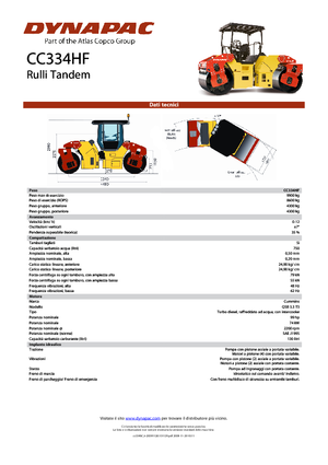 Rouleaux vibrants tandem Dynapac CC 334 HF