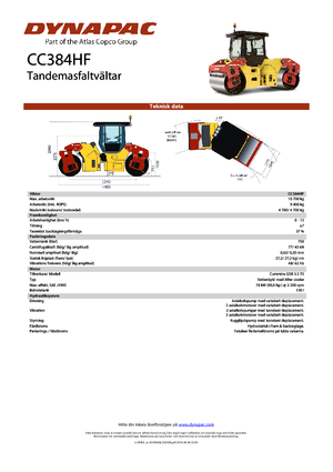 Rouleaux vibrants tandem Dynapac CC 384 HF