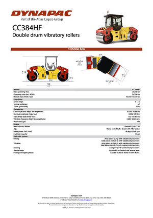 Rouleaux vibrants tandem Dynapac CC 384 HF
