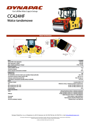 Rouleaux vibrants tandem Dynapac CC 424 HF