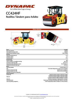 Rouleaux vibrants tandem Dynapac CC 424 HF
