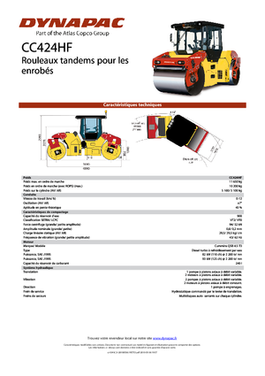 Rouleaux vibrants tandem Dynapac CC 424 HF
