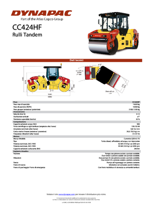 Rouleaux vibrants tandem Dynapac CC 424 HF