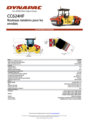 Rouleaux vibrants tandem Dynapac CC 624 HF