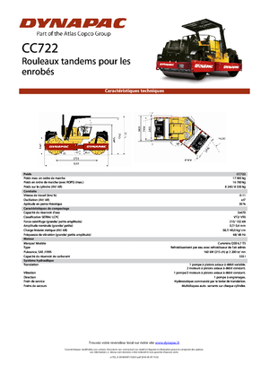 Rouleaux vibrants tandem Dynapac CC 722