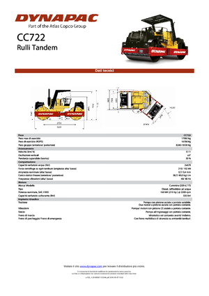Rouleaux vibrants tandem Dynapac CC 722