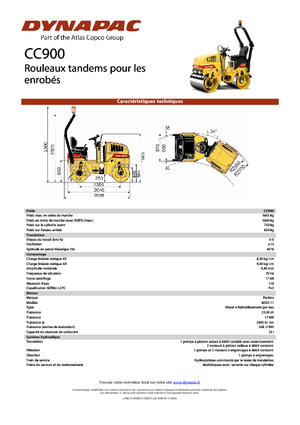 Rouleaux vibrants tandem Dynapac CC 900