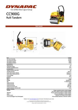 Rouleaux vibrants tandem Dynapac CC 900 G
